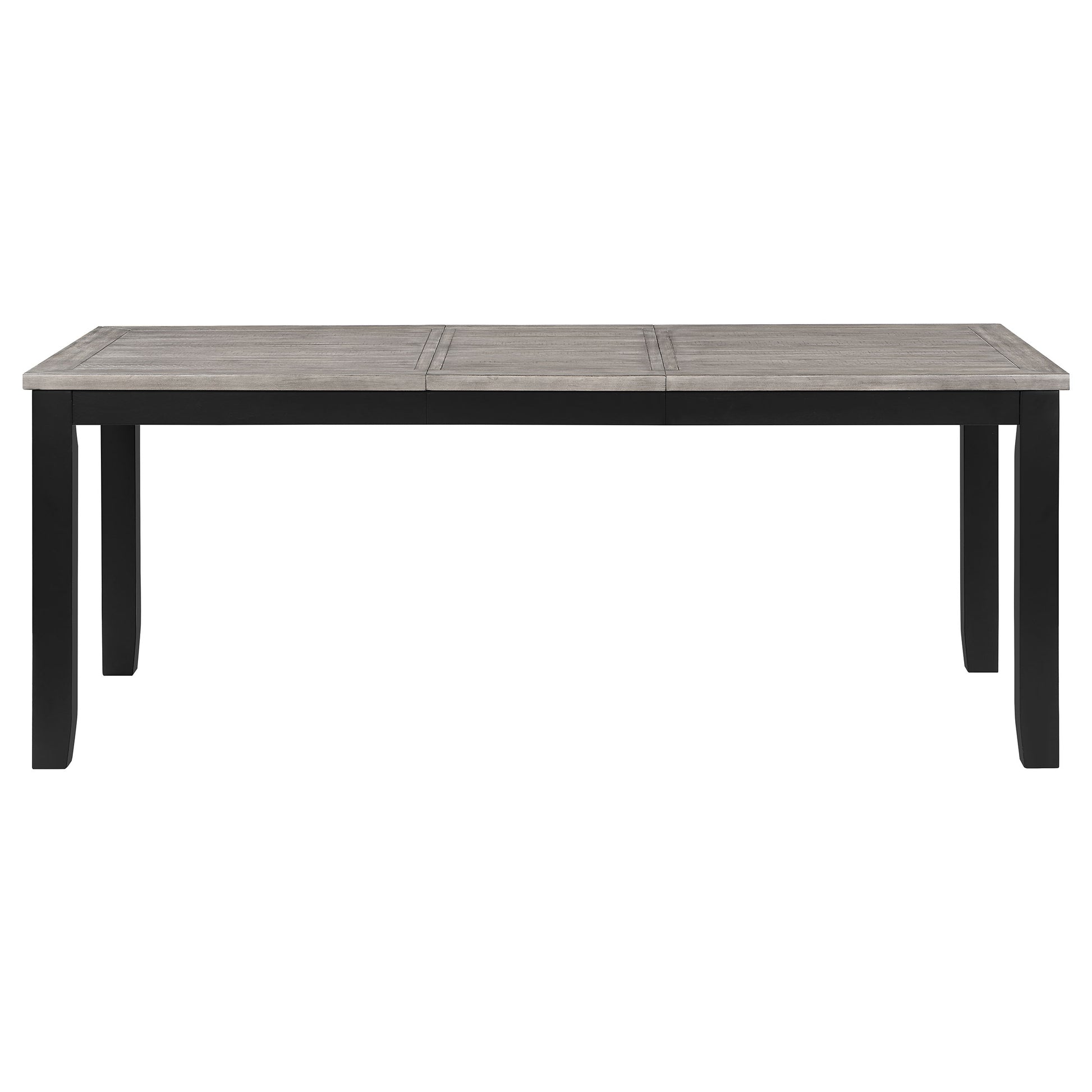 Grey Rectangular Dining Table Seats 6 with Extension Leaf