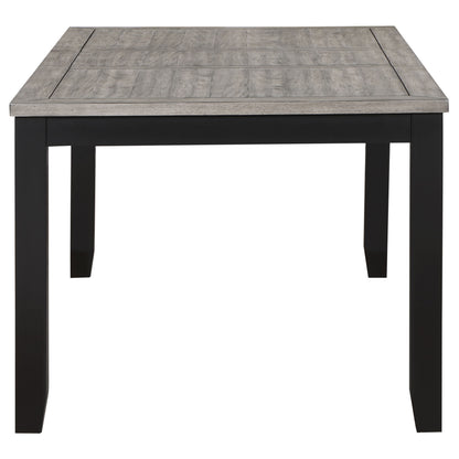 Grey Rectangular Dining Table Seats 6 with Extension Leaf