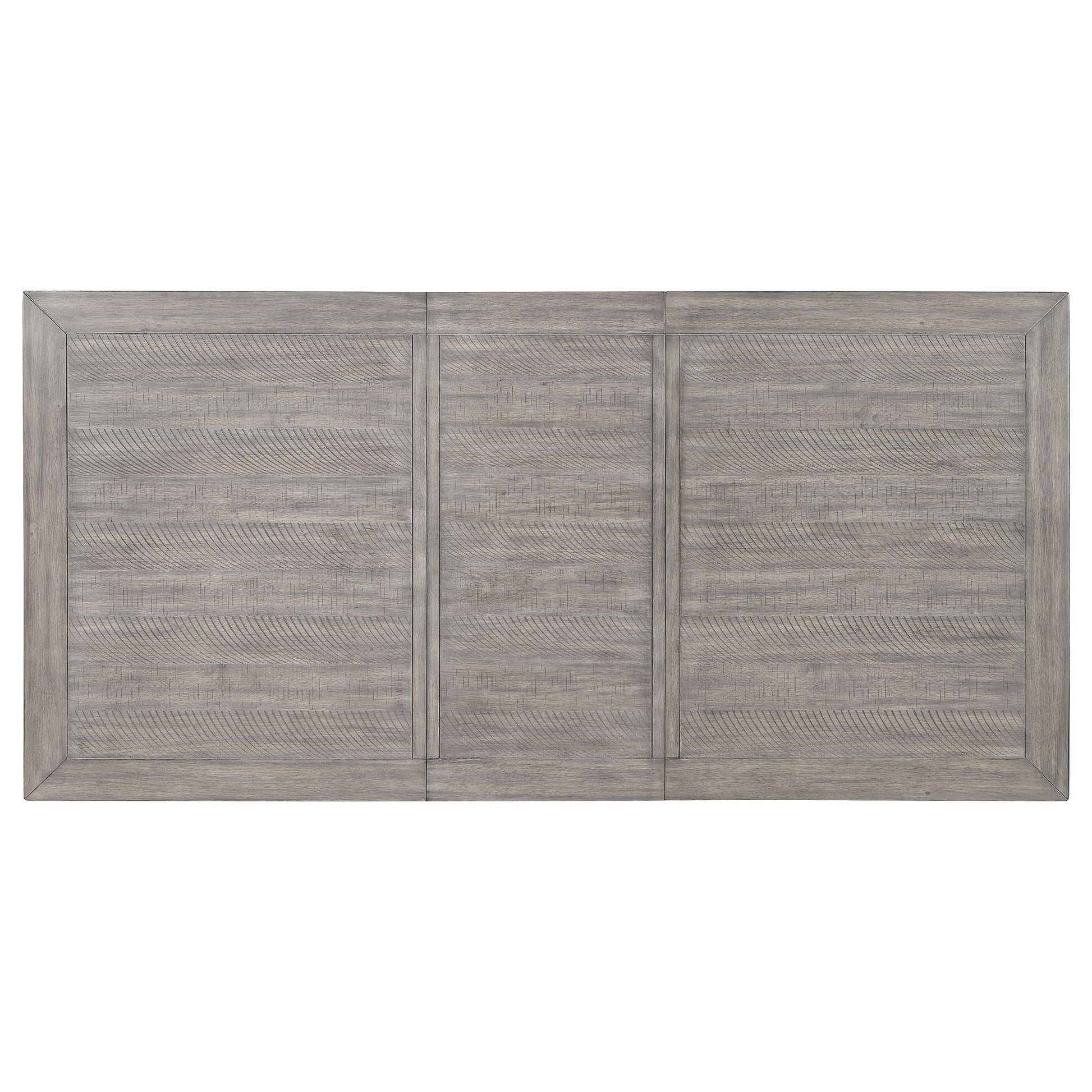 Grey Rectangular Dining Table Seats 6 with Extension Leaf