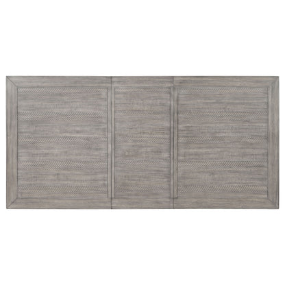 Grey Rectangular Dining Table Seats 6 with Extension Leaf