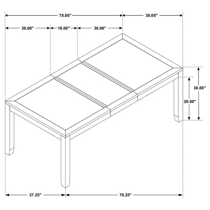 Grey Rectangular Dining Table Seats 6 with Extension Leaf