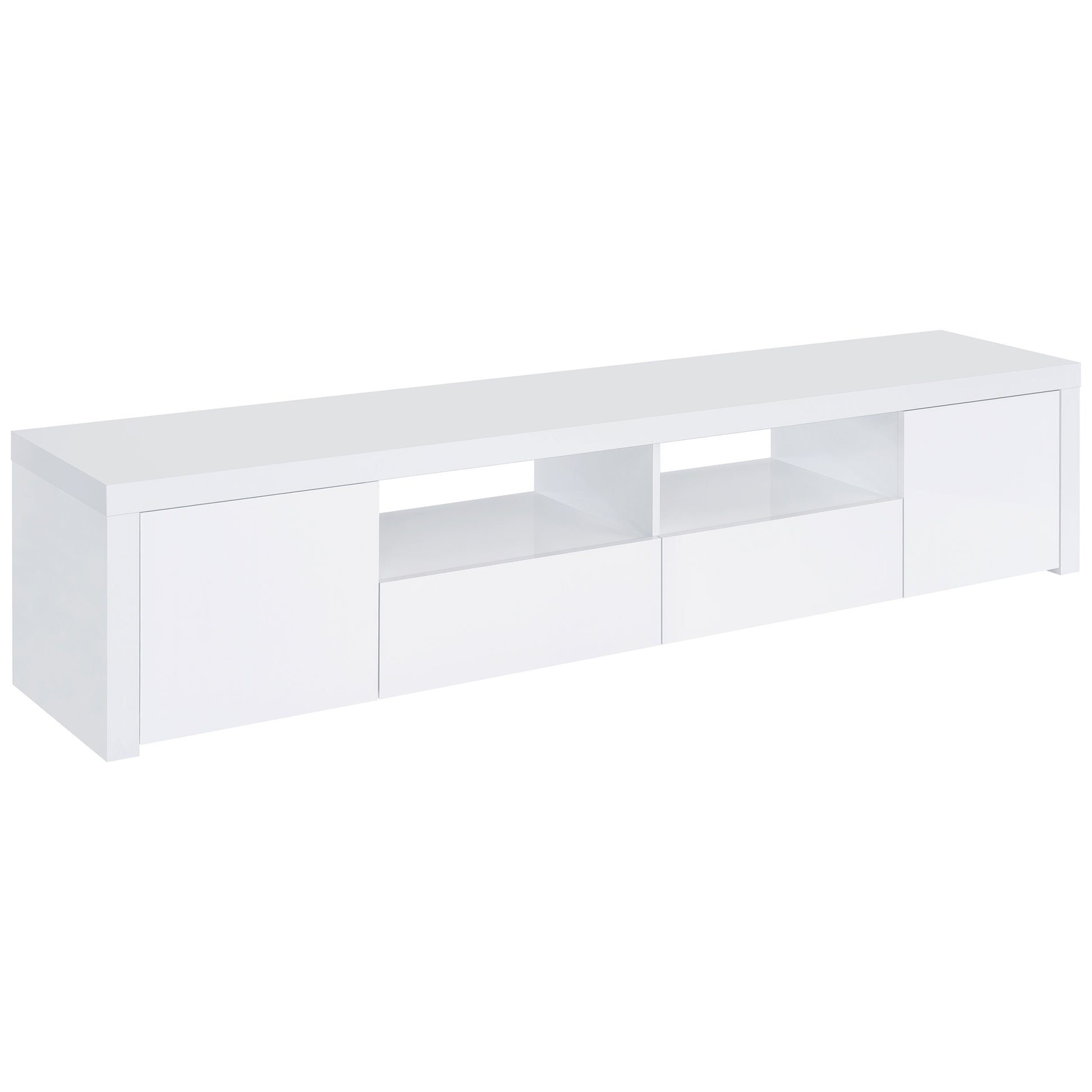 White Engineered Wood TV Stand 78.75" - Primary Living Space