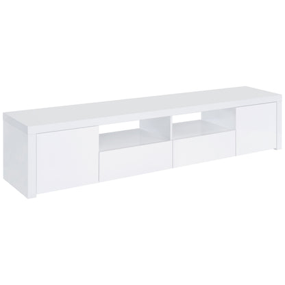 White Engineered Wood TV Stand 78.75" - Primary Living Space