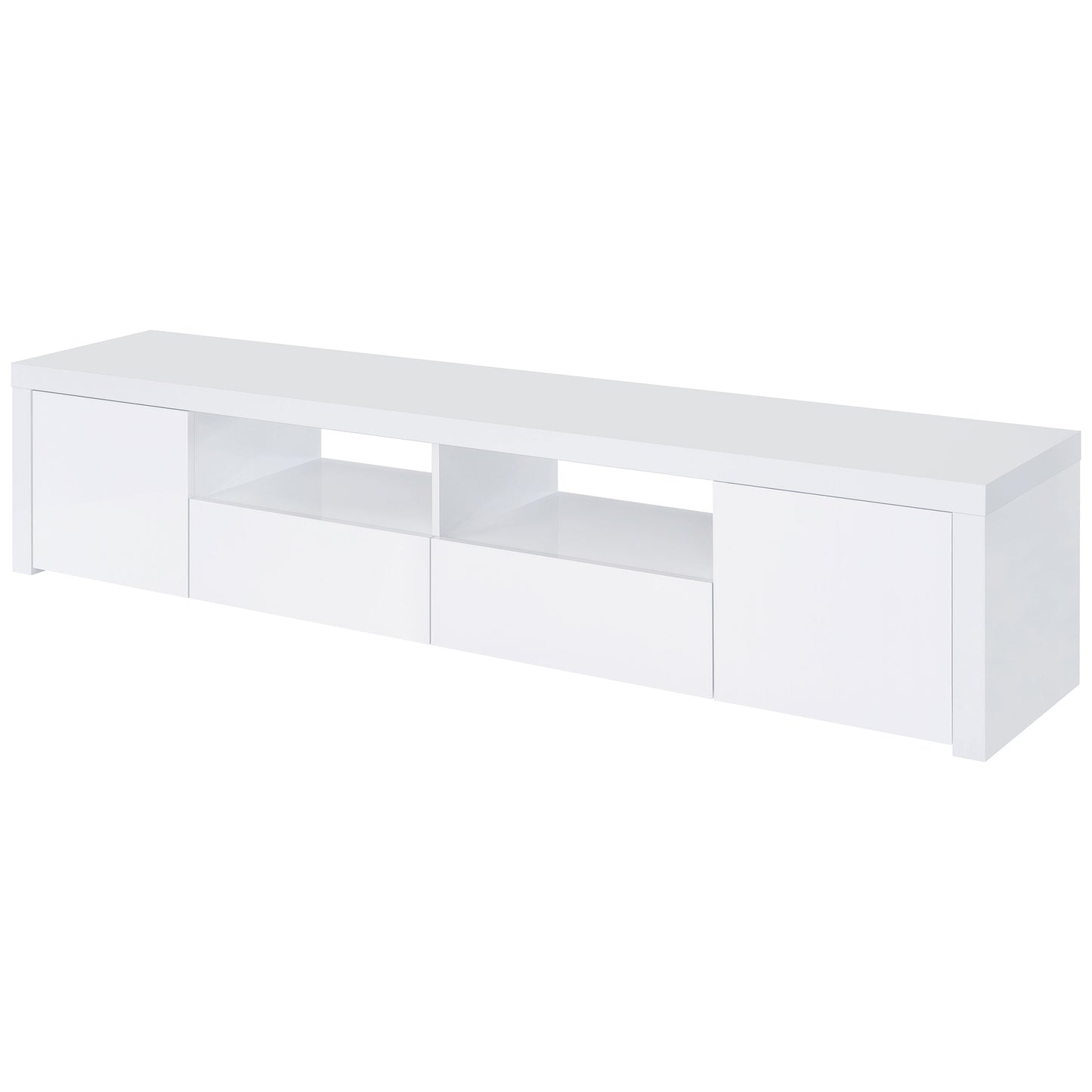 White Engineered Wood TV Stand 78.75" - Primary Living Space