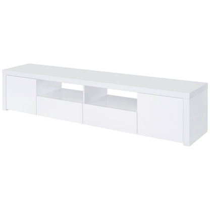 White Engineered Wood TV Stand 78.75" - Primary Living Space