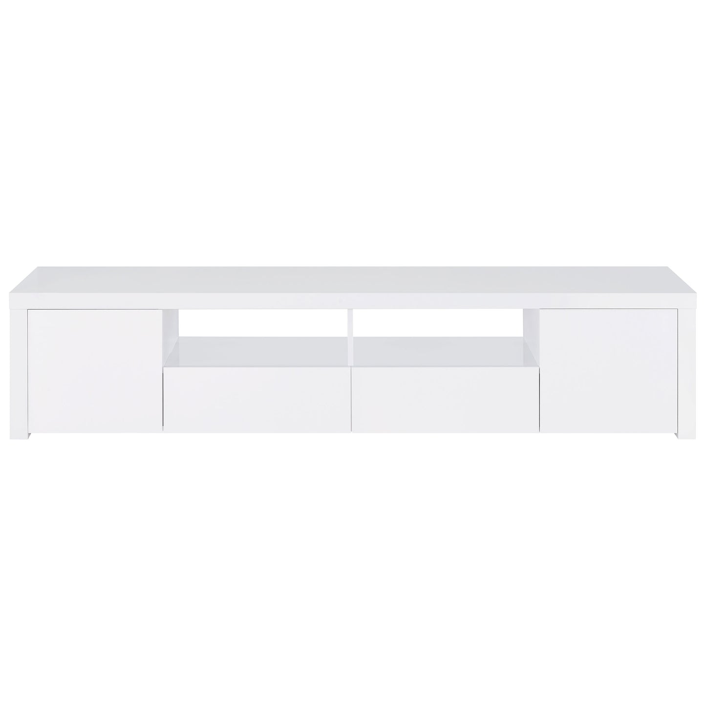 White Engineered Wood TV Stand 78.75" - Primary Living Space