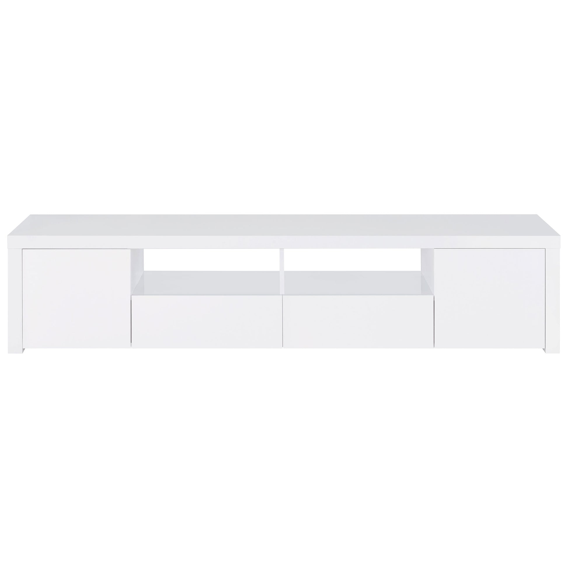 White Engineered Wood TV Stand 78.75" - Primary Living Space