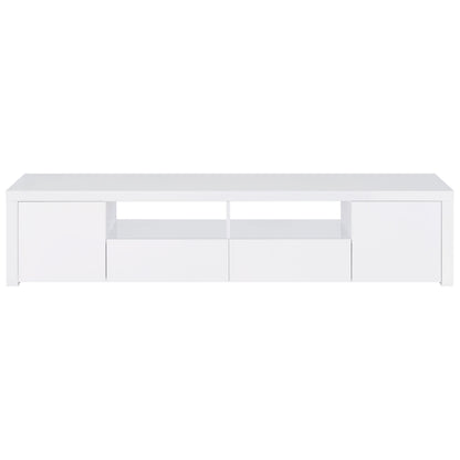 White Engineered Wood TV Stand 78.75" - Primary Living Space