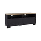 Wenge and Natural Oak TV Stand with a Door and Open Storage