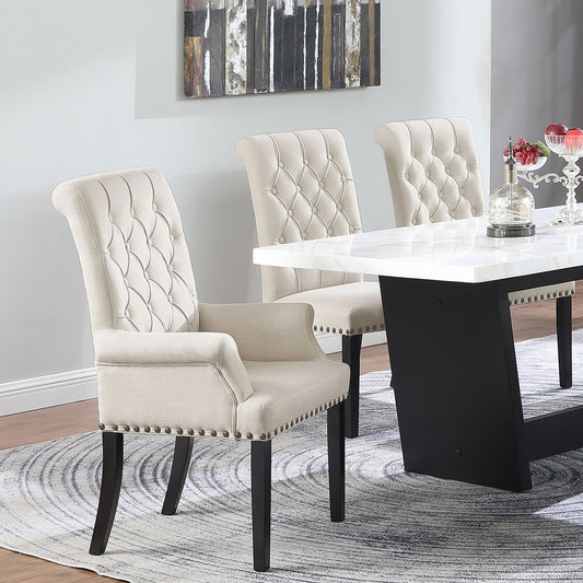 Norwich Sand Upholstered Dining Arm Chair