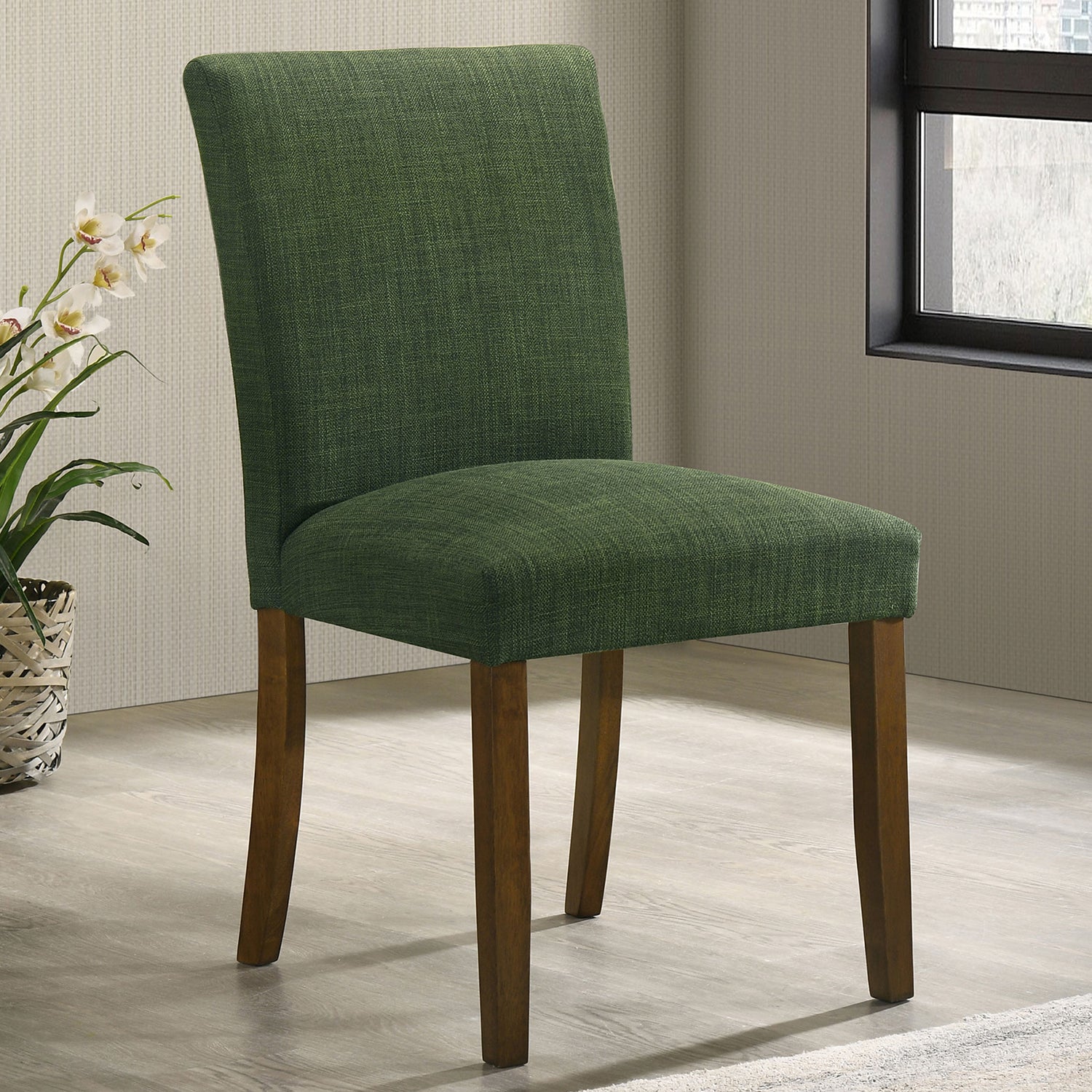 Conifer Green Upholstered Dining Side Chair (Set of 2)