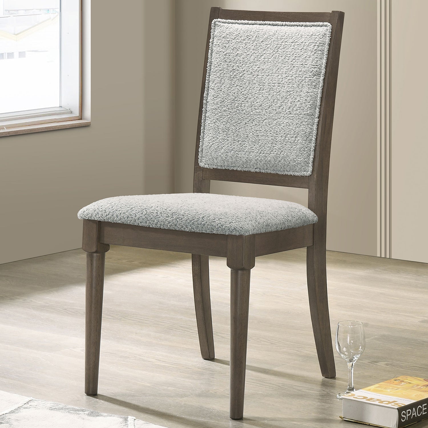 Perkins Dark Brown Upholstered Dining Side Chair (Set of 2)