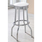 Midge White Upholstered Metal Swivel Bar Stool  (2 of Set)