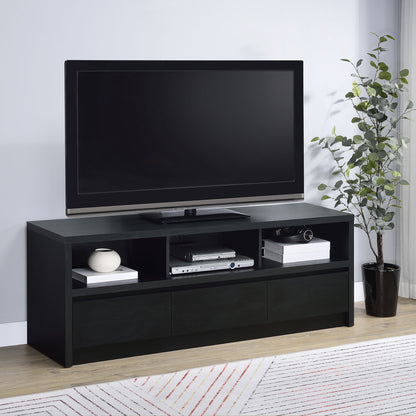 O'Brien Black 3-drawer TV Stand Media Console