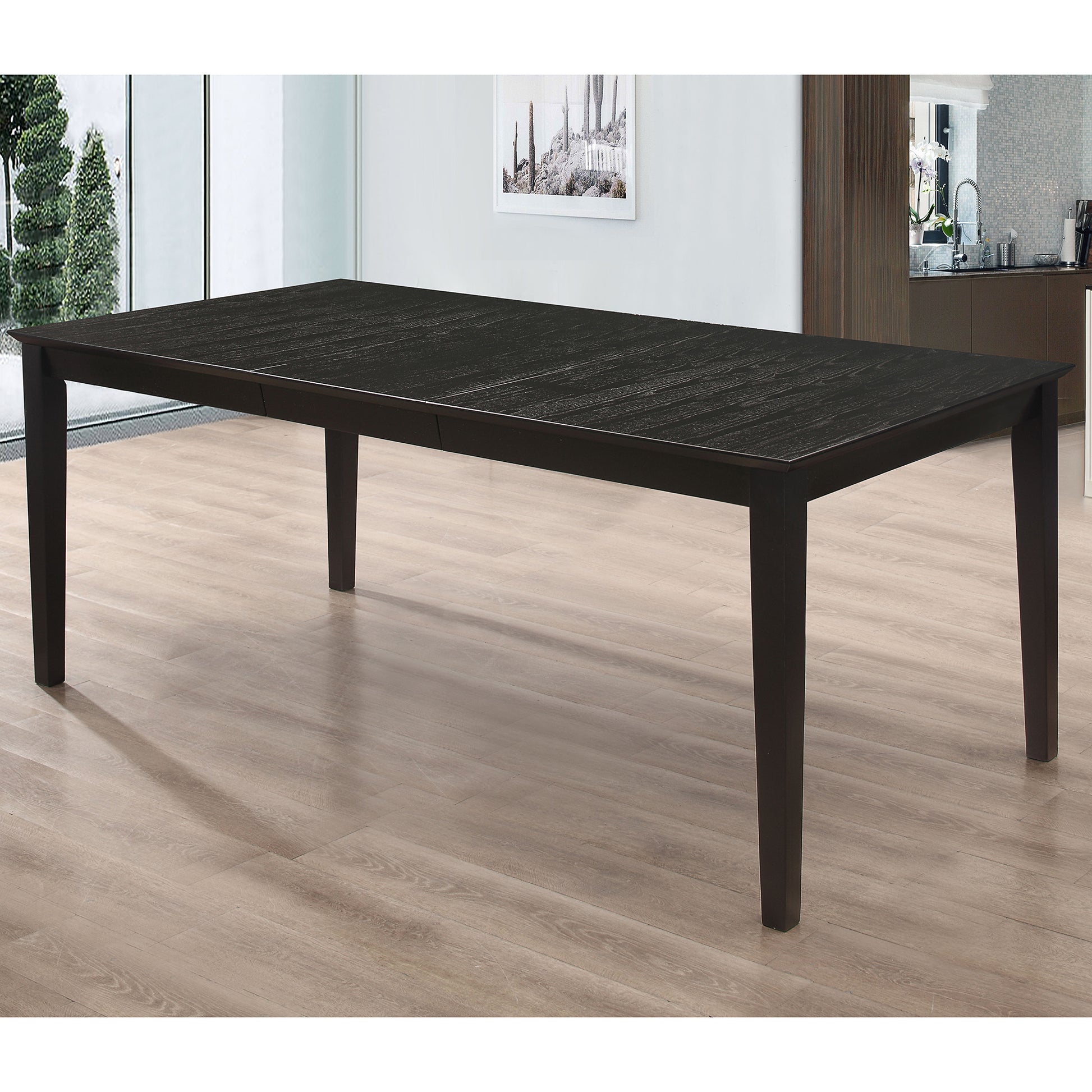 Alexander Black Rectangular Extension Leaf Dining Table