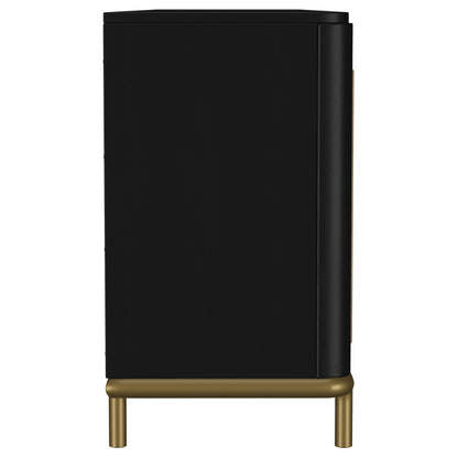Benson Black 2-Door TV Stand - Spacious Storage & Coastal Style