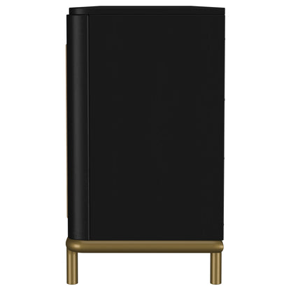 Benson Black 2-Door TV Stand - Spacious Storage & Coastal Style