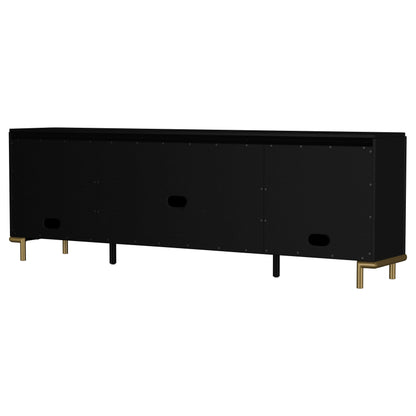 Benson Black 2-Door TV Stand - Spacious Storage & Coastal Style