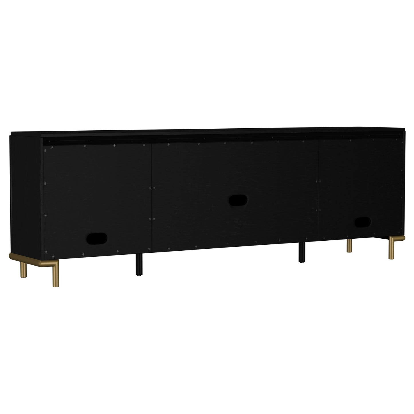Benson Black 2-Door TV Stand - Spacious Storage & Coastal Style