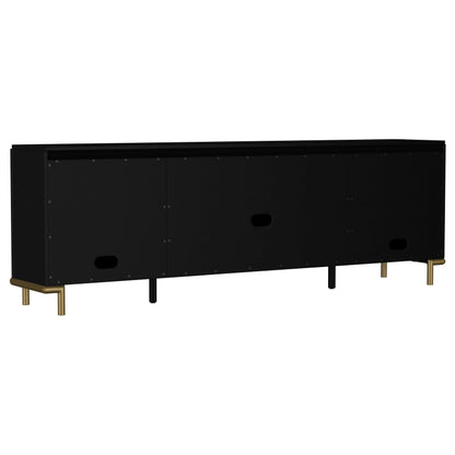 Benson Black 2-Door TV Stand - Spacious Storage & Coastal Style