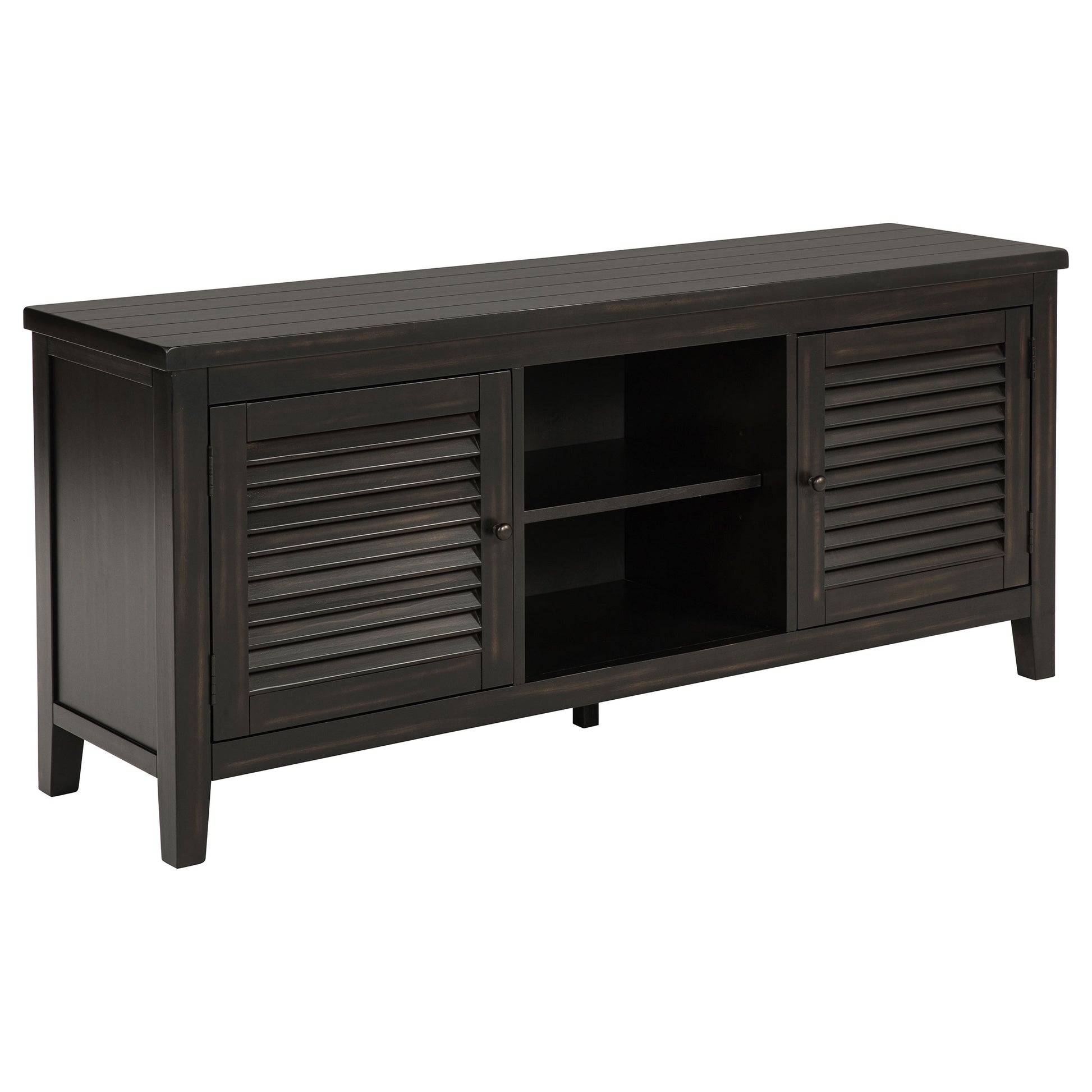 Coastal Wood TV Stand with Storage for Living Room Entertainment