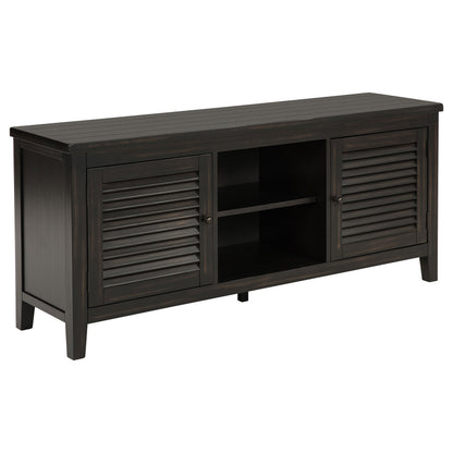 Coastal Wood TV Stand with Storage for Living Room Entertainment
