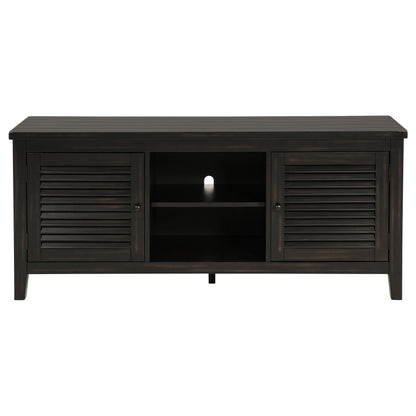 Coastal Wood TV Stand with Storage for Living Room Entertainment