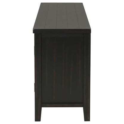 Coastal Wood TV Stand with Storage for Living Room Entertainment