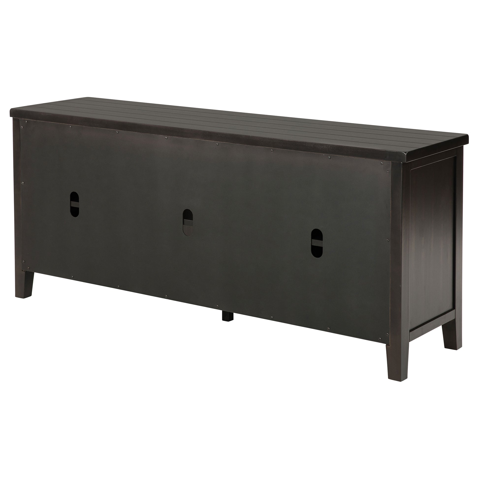 Coastal Wood TV Stand with Storage for Living Room Entertainment