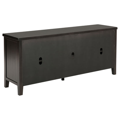 Coastal Wood TV Stand with Storage for Living Room Entertainment