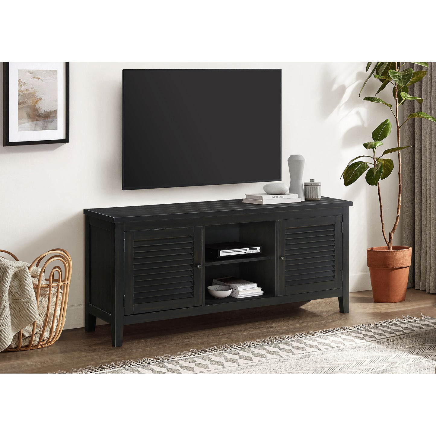 Sutter Distressed Java 2-door TV Stand
