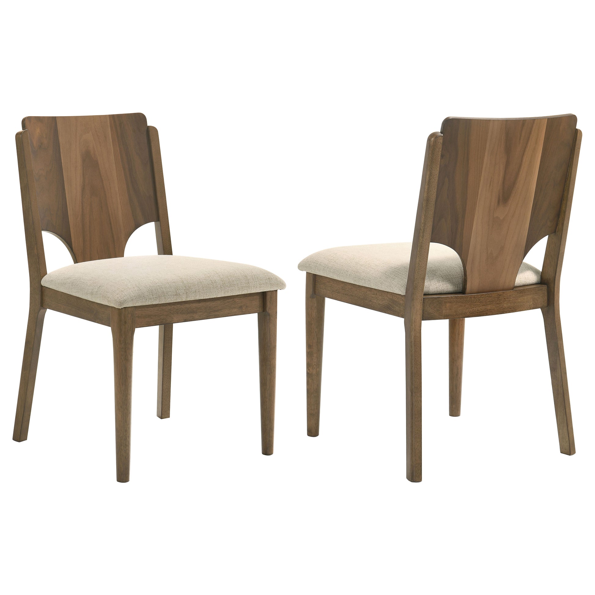 Walnut Mid-Century Dining Chairs Set of 2