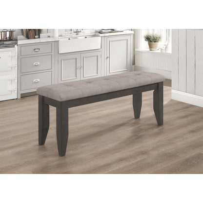 Erskin Dark Grey Upholstered Dining Bench