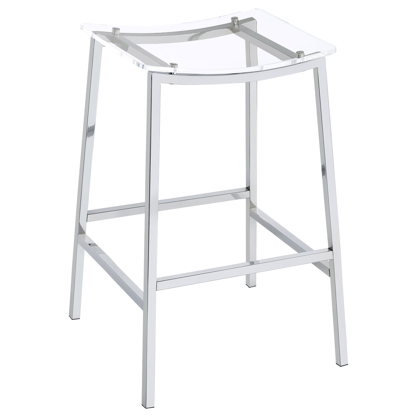 Staten Chrome Backless Bar Stools (Set of 2) - Modern Dining Seating