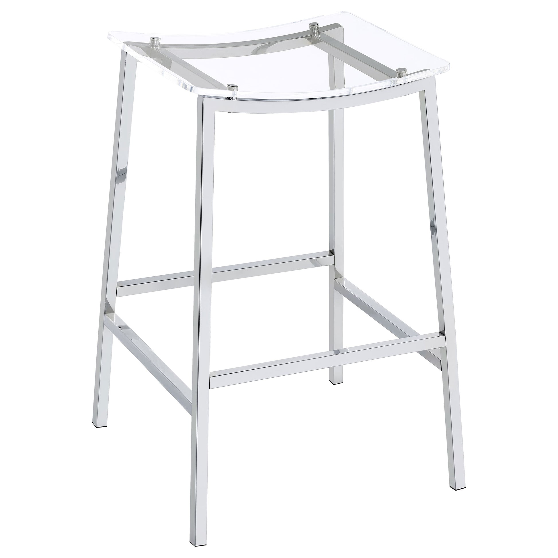 Staten Chrome Backless Bar Stools (Set of 2) - Modern Dining Seating