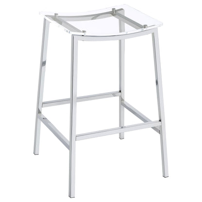 Staten Chrome Backless Bar Stools (Set of 2) - Modern Dining Seating