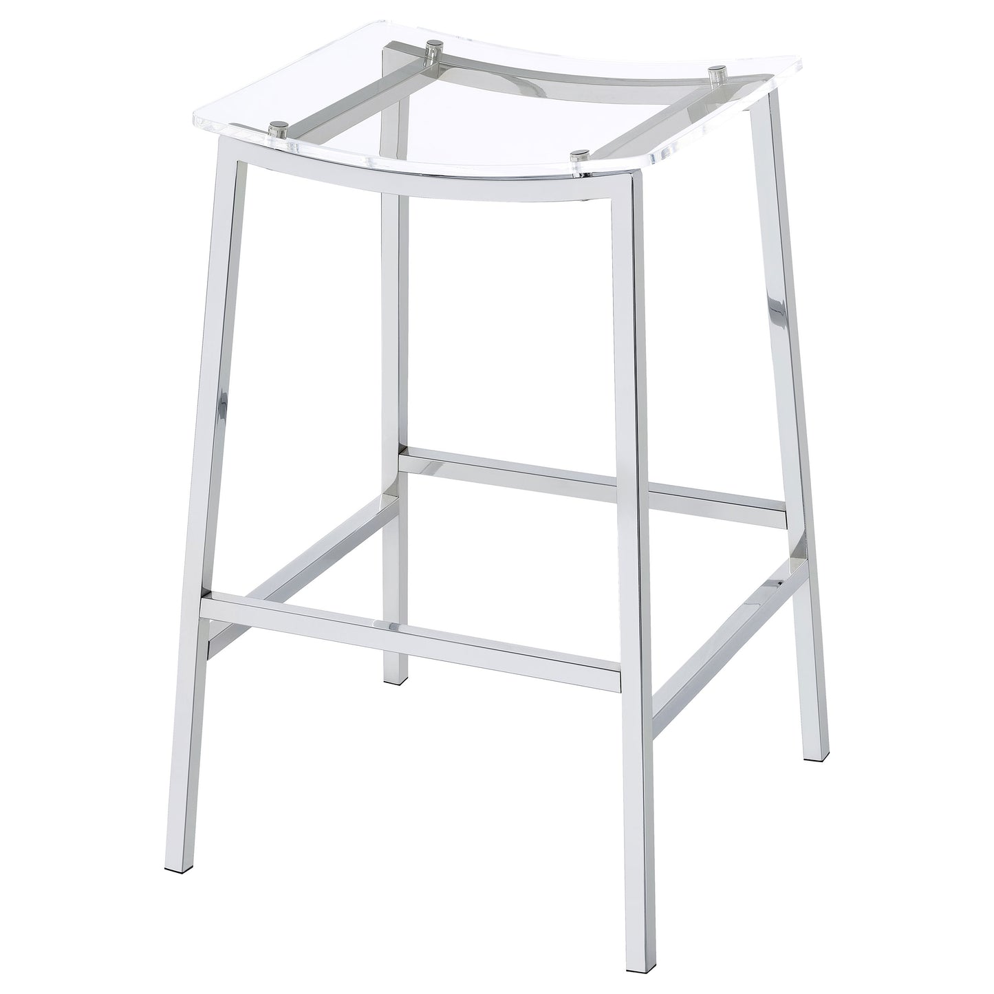 Staten Chrome Backless Bar Stools (Set of 2) - Modern Dining Seating