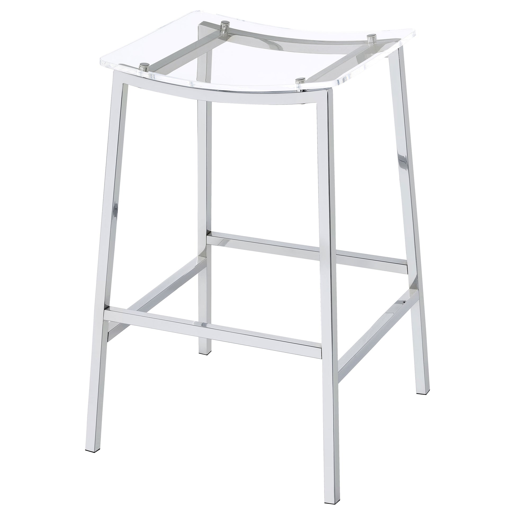 Staten Chrome Backless Bar Stools (Set of 2) - Modern Dining Seating