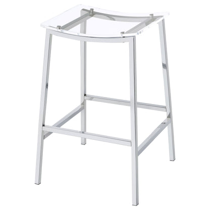 Staten Chrome Backless Bar Stools (Set of 2) - Modern Dining Seating