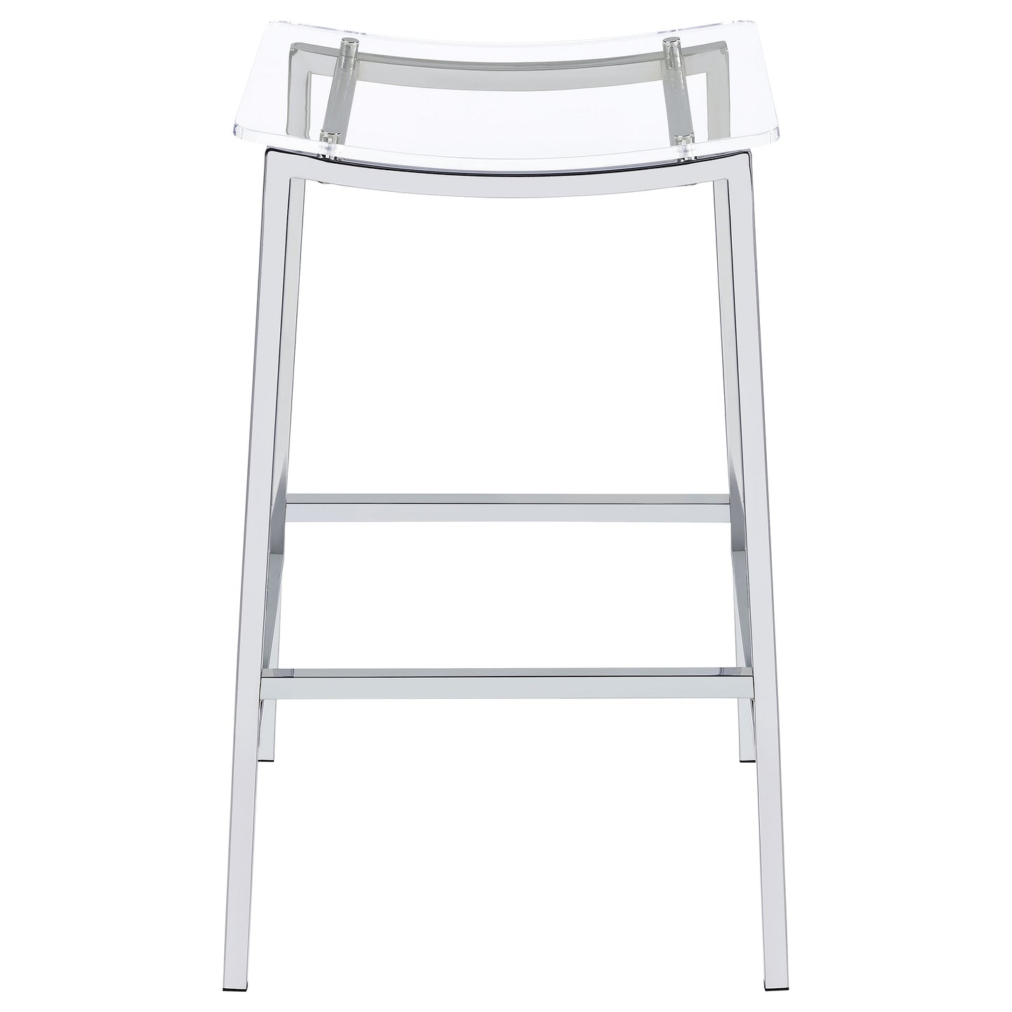 Staten Chrome Backless Bar Stools (Set of 2) - Modern Dining Seating