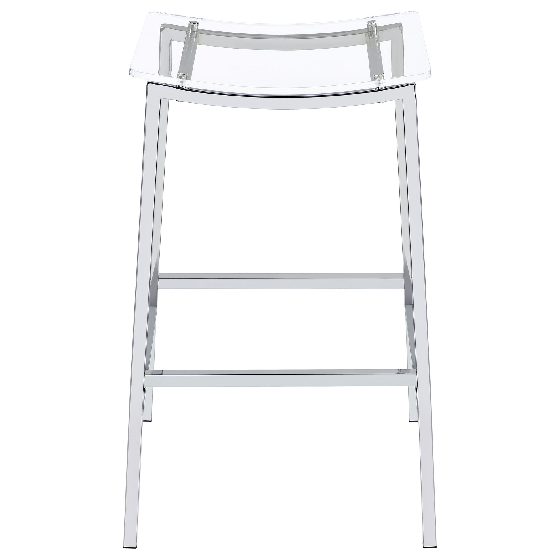 Staten Chrome Backless Bar Stools (Set of 2) - Modern Dining Seating