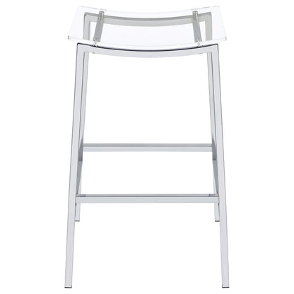 Staten Chrome Backless Bar Stools (Set of 2) - Modern Dining Seating