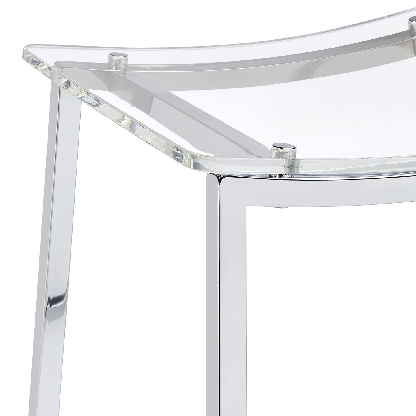 Staten Chrome Backless Bar Stools (Set of 2) - Modern Dining Seating