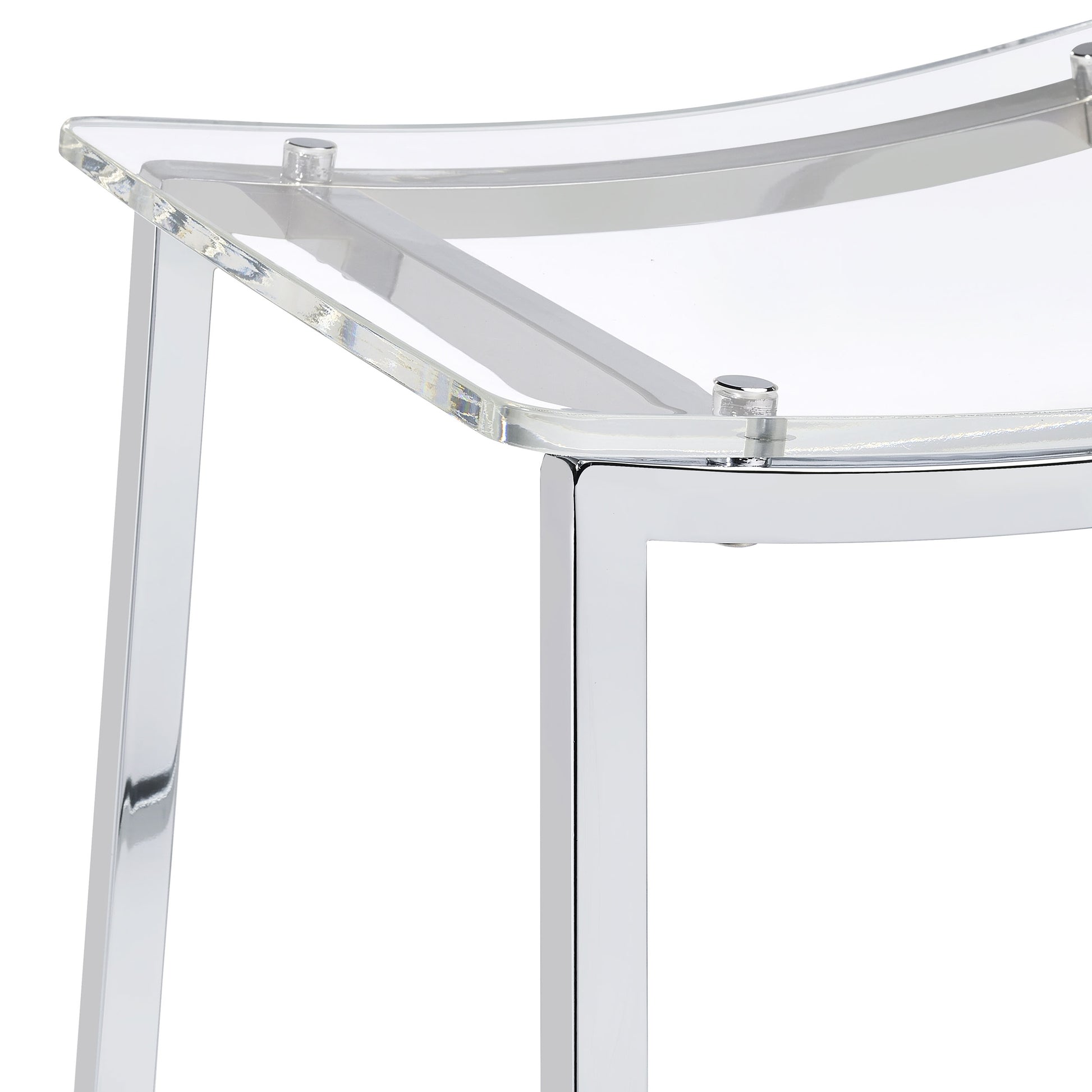 Staten Chrome Backless Bar Stools (Set of 2) - Modern Dining Seating