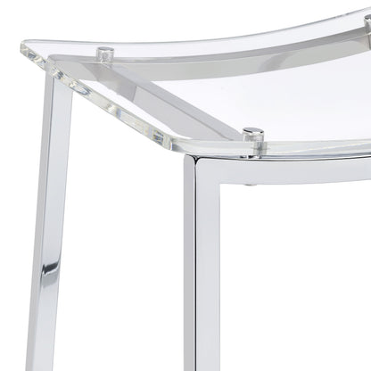 Staten Chrome Backless Bar Stools (Set of 2) - Modern Dining Seating