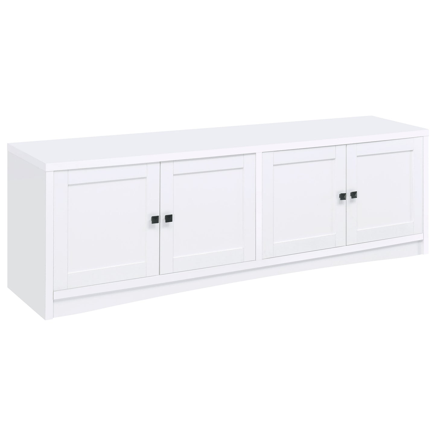 White Engineered Wood TV Stand - 78" Wide