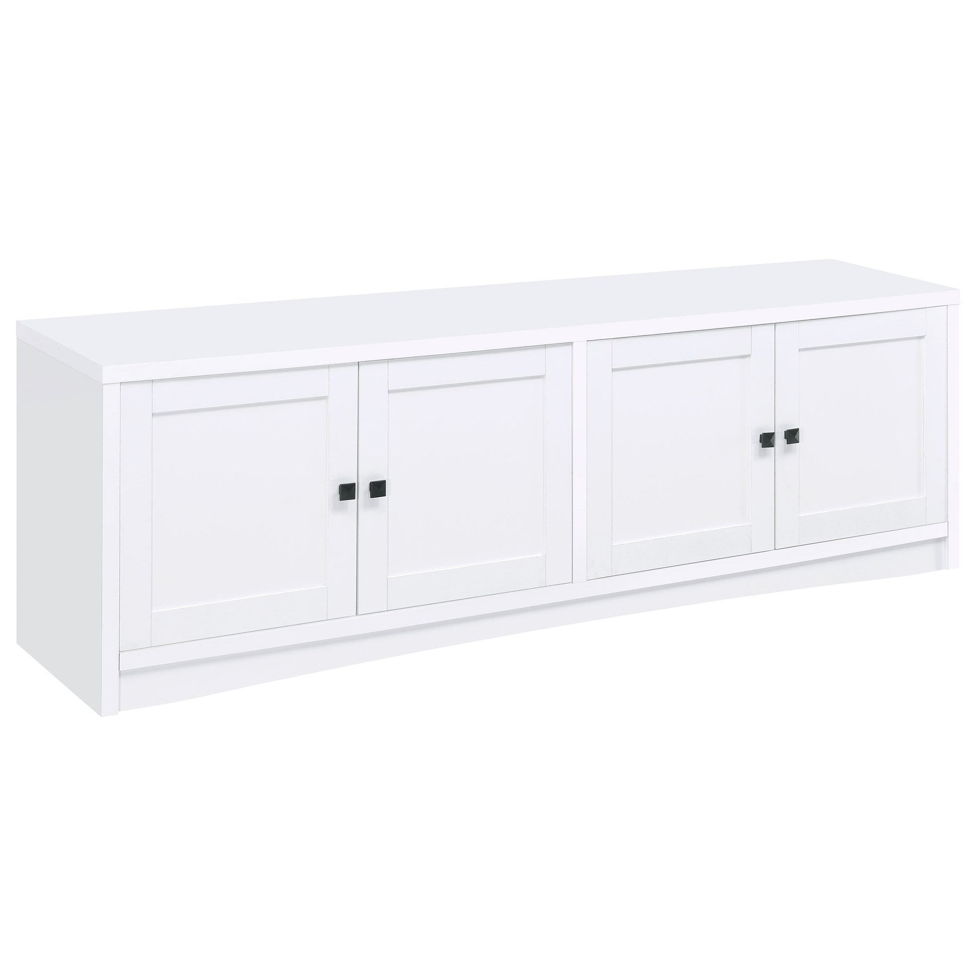 White Engineered Wood TV Stand - 78" Wide