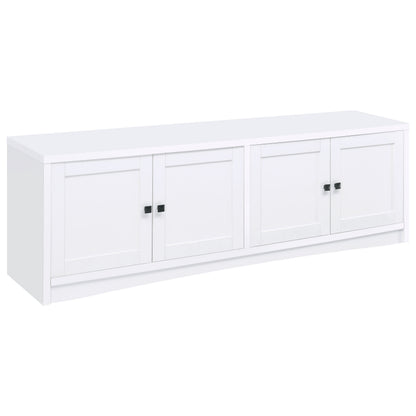 White Engineered Wood TV Stand - 78" Wide
