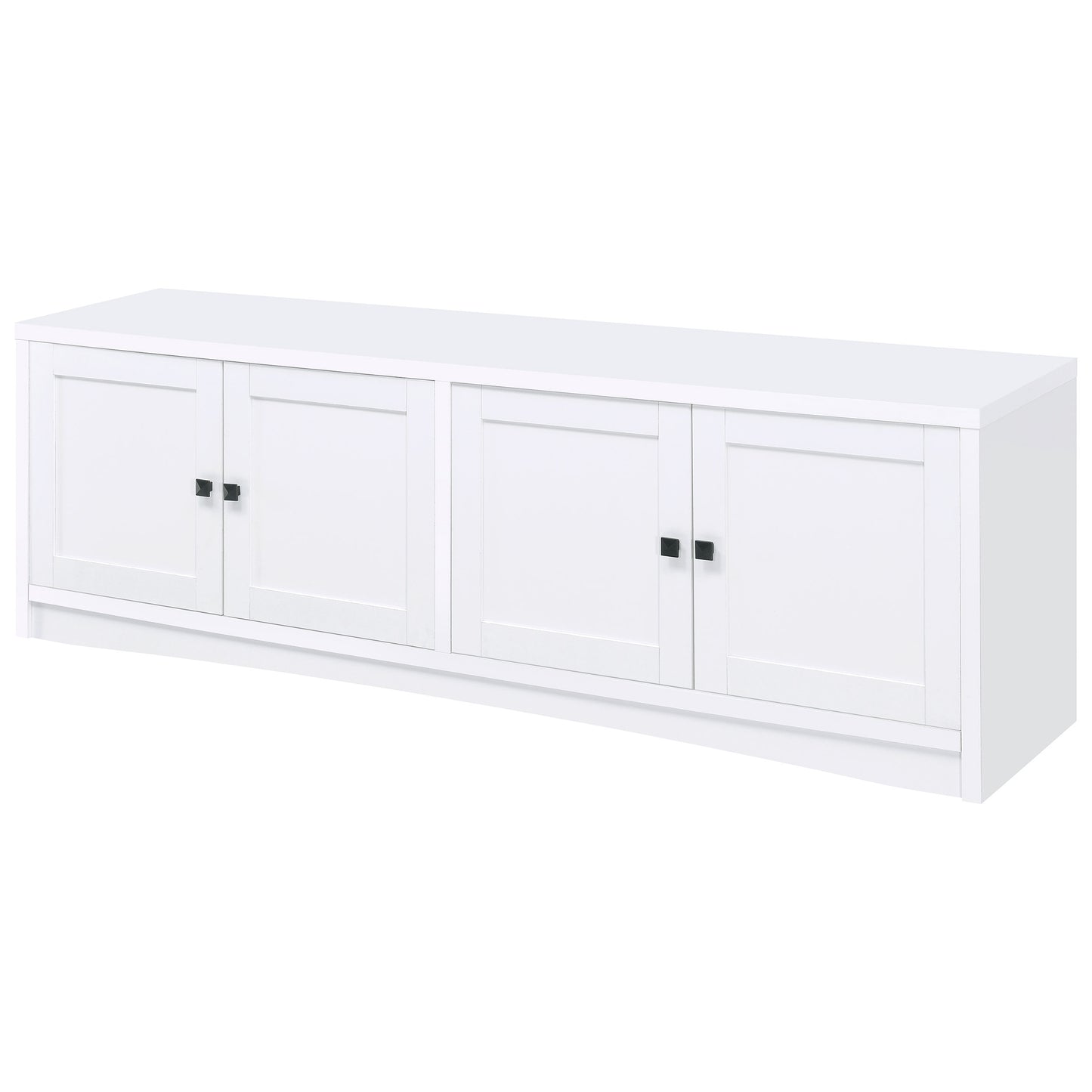 White Engineered Wood TV Stand - 78" Wide