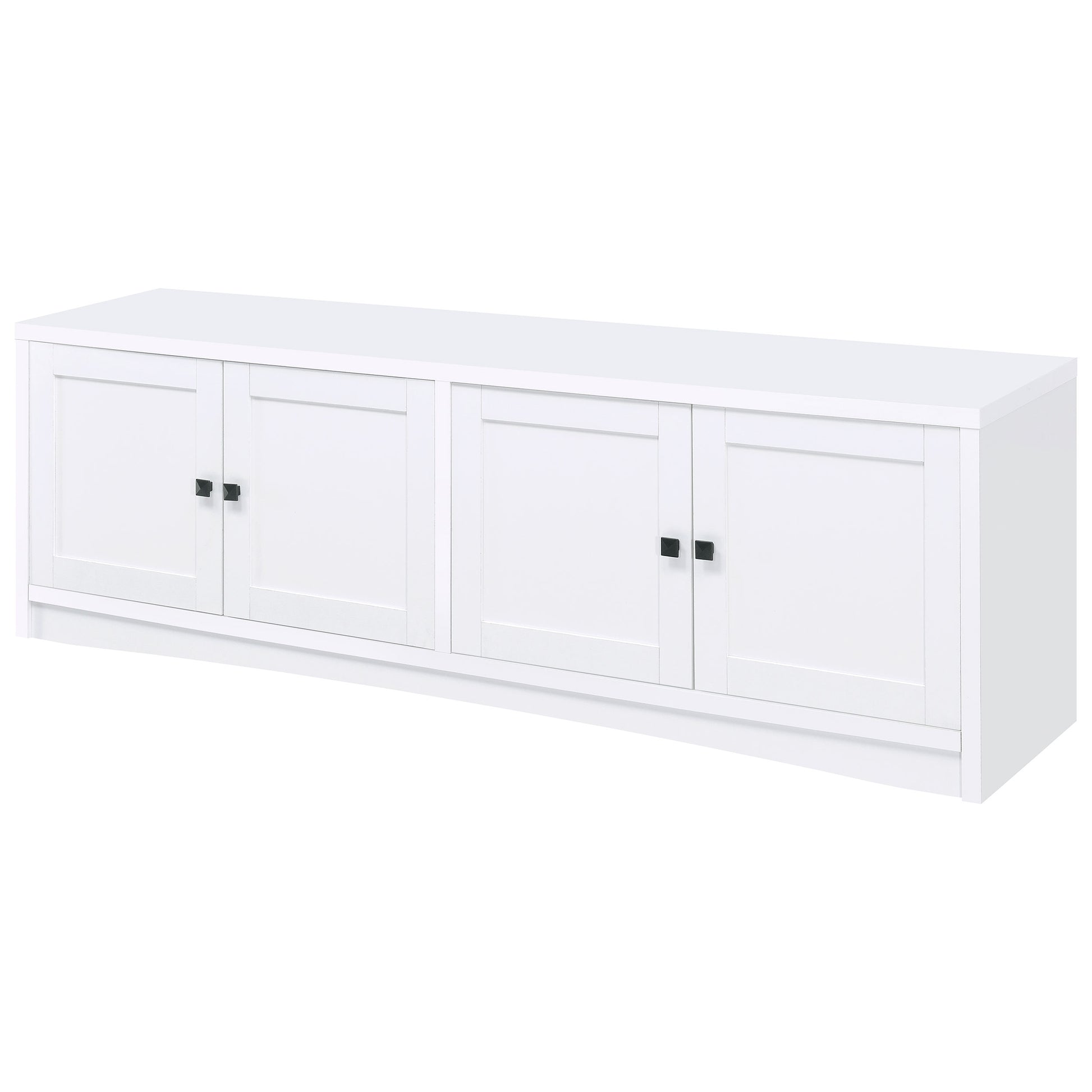 White Engineered Wood TV Stand - 78" Wide